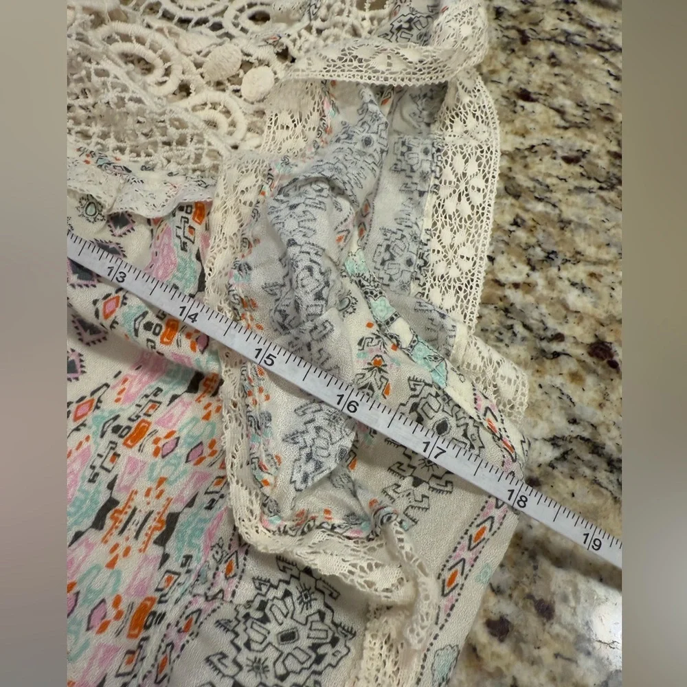 Hiche Boho Southwestern Lace Trim Midi Sheath Dress SZ small - Picture 7 of 10